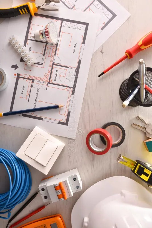 office desk electrical engineer installation project tools office table electrical engineer installation 139187236